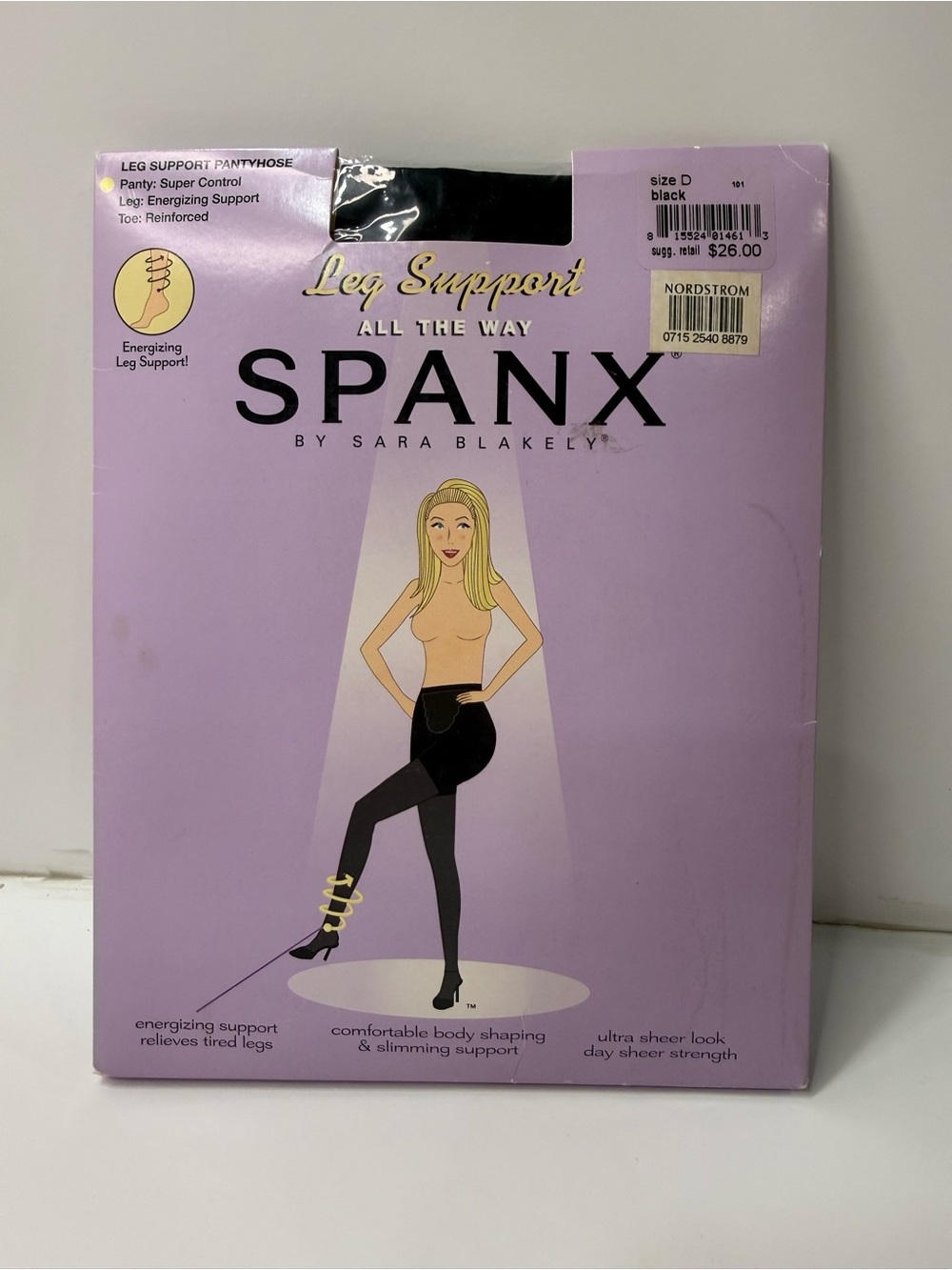 SPANX Leg Support All The Way Pantyhose in Black size D